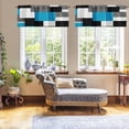 thumbnail image 5 of 2 Pack Valances Window Treatments, Blue and Black Geometry Abstract Blackout Drapes Adjustable Curtain Valances for Windows Living Room Kitchen Over Sink, 18x52 Inch Rod Pocket Valances, 5 of 6