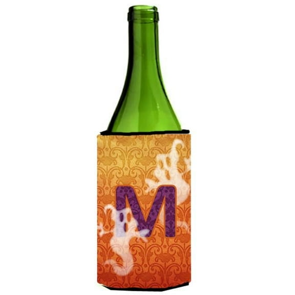 Halloween Ghosts Monogram Initial Letter M Wine Bottle  Hugger