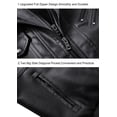 thumbnail image 6 of FEDTOSING Men's Faux Leather Jacket Retro Zip-UP Stand Collar Motorcycle Bomber Jackets with Removable Hood, 6 of 6