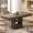 Oak, variant on Winkalon 55" Rectangular Dining Table for 4-6, Modern Dining Room Table with 2-Tier Storage Shelf, Wood Dinner Tables with Heavy Duty Pedestal Base for Kitchen Living Room, Walnut