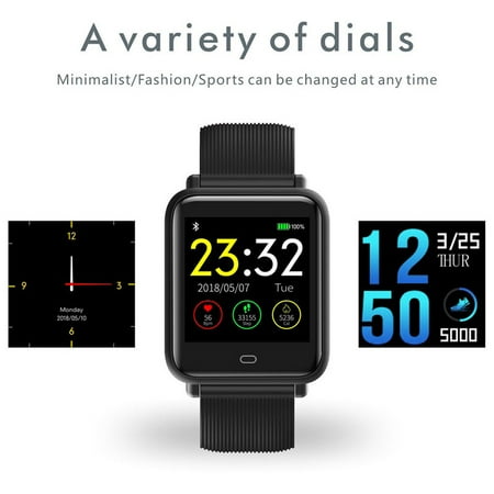 Q9 Smart Watch Blood Heart Rate Sleep Monitor IP67 Waterproof Sport Fitness Trakcer Watch