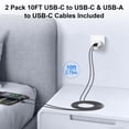 thumbnail image 5 of 20W PD & QC Dual-Port Fast Wall Charger Block, Type C Charger Block with 10FT USB-C to C & USB-A to C Cables, Power Adapter Compatible with iPhone 17/16/15 Pro Max iPad Pro Galaxy S26 Android,Black, 5 of 7