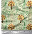 thumbnail image 1 of Soimoi Satin Silk Fabric Tree & Woodgrain Texture Print Fabric by The Yard 42 Inch Wide, 1 of 1