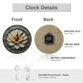 thumbnail image 3 of Wall Clock Decorative - Vintage Beige Lotus Print 2D Vintage Wall Clocks Battery Operated Silent Non-Ticking for Bedroom, Living Room, Kitchen, Office, Classroom, 10 Inch, 3 of 7