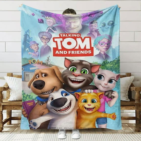 Talking Tom Throw Blanket Gifts for Fans Lover Girls Boys Women Present Hoodie Him Bed 50"x60"