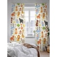 thumbnail image 3 of Tiger Lion Sheer Curtains 84 inches Long, Bird Cow Elephant Cartoon Animal Modern Light Filtering Sheer Window Curtains Rod Pocket Voile Drapes for Bedroom Living Room, 52"W x 84"L 2 Panels, 3 of 7
