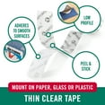 thumbnail image 2 of VELCRO Brand Thin General Purpose Tape | General Purpose/ Low Profile | Perfect for Home or Office | 3 1/2in x 3/4in Strips, Clear (91327), 2 of 8