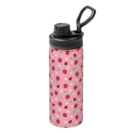 

Ocsxa Strawberry and Ladybugs Print 18oz Stainless Steel Water Bottle Unisex Water Bottle Insulated Sports Water Cup Flask for Cold Water Drinks/Sports/Travel/Car/School
