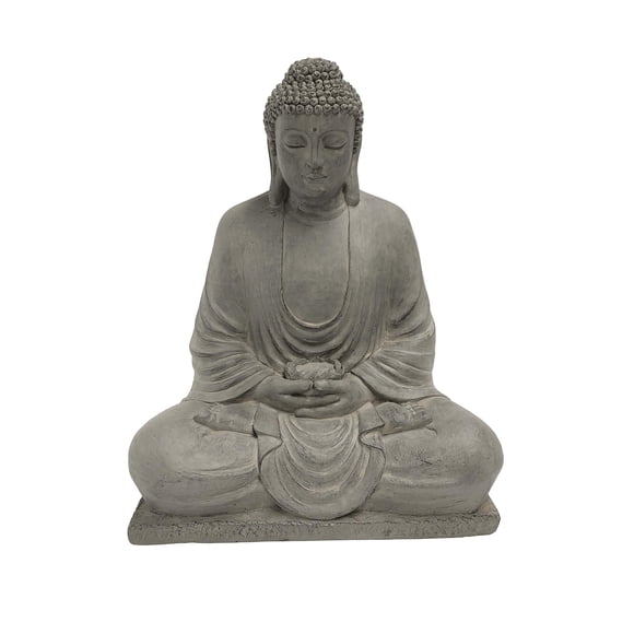 Estatua de Buda meditando Hi-Line Gift 77127-M de poliresina