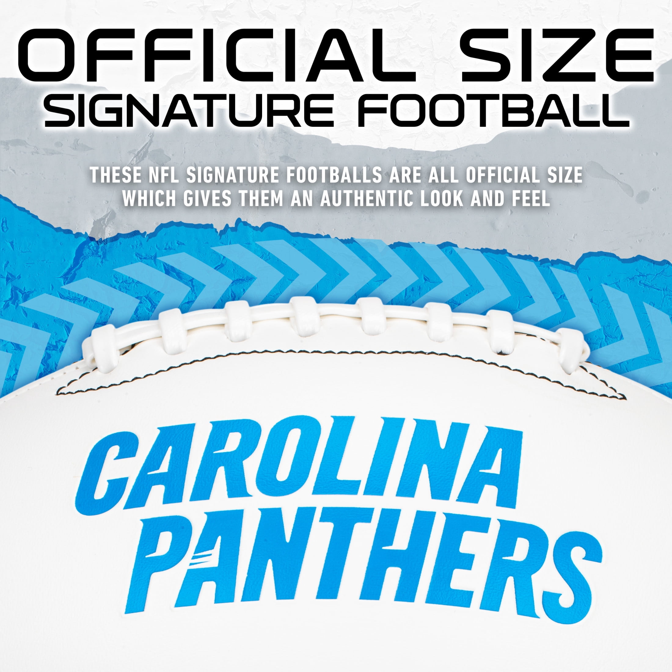 Franklin Sports NFL Carolina Panthers Autograph Football - Official Size White Panel Souvenir Football for Autographs + Signatures - NFL Team Fan Shop Memorabilia Football for Display