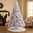 thumbnail image 7 of FHBVT 7ft White Artificial Christmas Tree Unlit Hinged Spruce Full Tree Metal Stand Realistic Full Bodied Xmas Tree for Indoor Outdoor Home Office Living Room Christmas Winter Holiday Festival Decor, 7 of 7