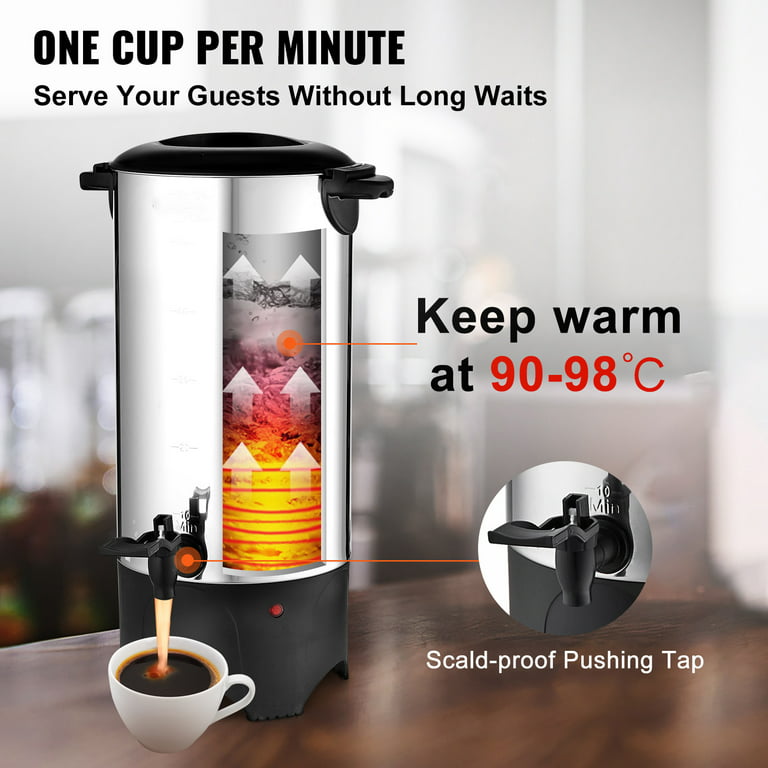 Stainless Steel Insulated Beverage Dispenser, Commercial Home Hot and Cold  Drink Dispenser, Thermos Water Urn for Bubble Tea Milk Juice Coffee, Keep