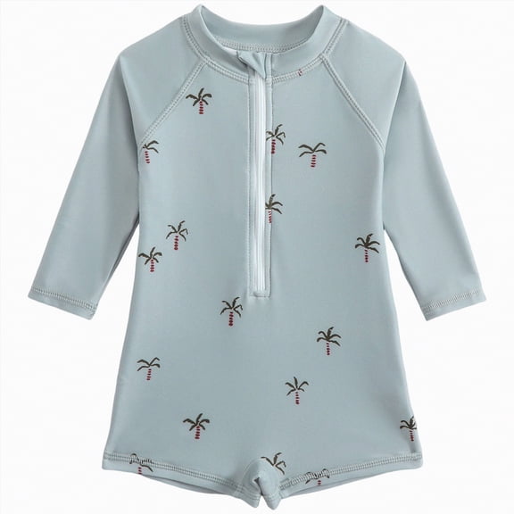 Hessimy Boys Rash Guard Swim Set Bathing Suit Boy Swimsuit(Grey,18-24 Months)