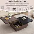 thumbnail image 4 of Rotatable Top Coffee Table, Modern Square Coffee Table with Wood Grain Design, 1 Hidden Storage Space for Living Room, 4 of 7