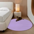 thumbnail image 3 of Purple Large Area Rugs for Bedroom Living Room, Soft Non Slip Carpet Bedside Rug, Modern Pure Lavender Purple Round Floor Cover Kitchen Accent Rug 4' for Dining Room/Office, 3 of 9