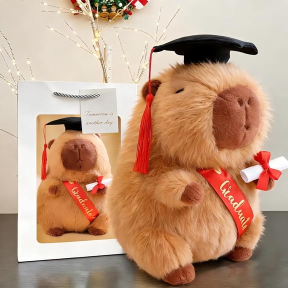 KUNPENG Graduation Capybara Plush, 10" Capybara Stuffed Animal with Cap & Diploma, Cute Class of 2026 Graduation Gifts for Kids Students, Senior 2026 Soft Capybara Toy Graduation Souvenir Decor