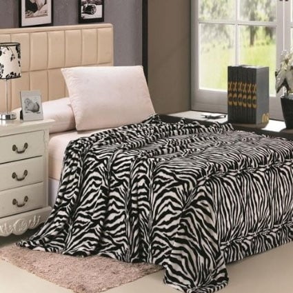 zebra print plush blanket