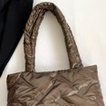 thumbnail image 2 of Bolso Mujer Abajo Bolsos Tote Casual Suave Puffer Hobo Invierno Citas Marrón, 2 of 8