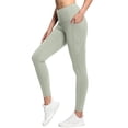 thumbnail image 2 of Compression Leggings with Pockets for Women Tummy Control Leggings No Front Seam Workout High Waist Yoga Pants Light Gray XL, 2 of 7