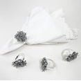 thumbnail image 3 of Fennco Styles Antique Sliver Metal Beads Little Tree Napkin Rings - Set of 4, 3 of 5