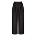 thumbnail image 4 of Edvintorg Korean Fashion Womens Casual Pants Women's Baggy Pants Fashion High Waist Wide Leg Pants Solid Color Versatile Casual Suit Pants Black M, 4 of 6
