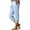 Light Blue, variant on Linen Capris for Women Plus Size Straight Leg Split Chino Pants Drawstring Pants Casual Clothes with Pockets