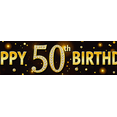 thumbnail image 4 of Gilded Happy 50th Birthday Banner with Balloon Firework and Sparkle Elements Backdrop Decoration for Birthday Party Photography Props Celebrations Decorations, 4 of 6