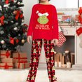thumbnail image 4 of Vestido Rojo Para Padres E Hijos Conjunto de pijama familiar de 2 piezas con cuello redondo y estampado de dibujos animados estilo navideño traje diario Ygjytge Niño Rojo 9-10T para Niño, 4 of 7
