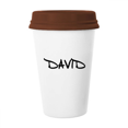 thumbnail image 1 of Special Handwriting English Name DAVID Mug Coffee Drinking Glass Pottery Cerac Cup Lid, 1 of 3