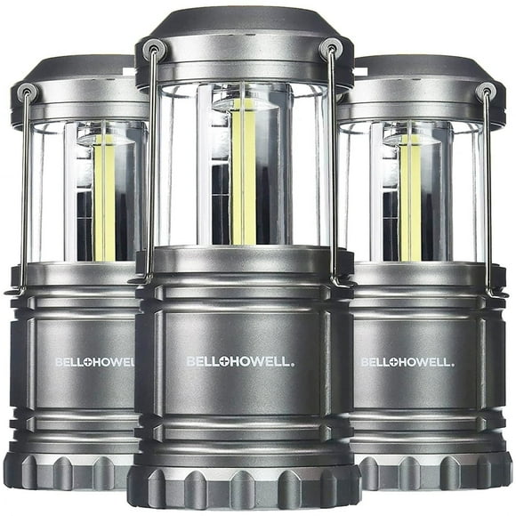 Bell + Howell TacLight Noir Paquet de 3 Lanternes de Survie Portatives Lumière d’Urgence Pliable 300 Lumens DEL COB Entretien Facile