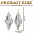thumbnail image 3 of DESIGNICE Statement Earrings for Women,Electroplated Iron Hollow Leaf Silver Jewelry for Women,Dangle Earrings for Women Gift Sentiment,Style5, 3 of 7