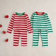 thumbnail image 2 of Conjuntos de Pijamas de Navidad para niños, ropa de dormir para bebés, niños y niñas, Pijamas de Navidad a rayas para niños pequeños, ropa de dormir de 0 a 6 años, nuevo, Otoño e Invierno, 2 of 4
