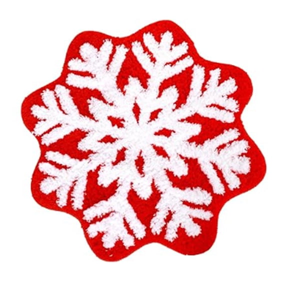 WUJGXI Bathroom Rug Absorbent Snowflake Bath Mat Non Slip Shower Rug Front Door Mat Carpet For Winter Xmas Home Room Entrance