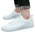 thumbnail image 3 of eileial Men's Invisible Height Increasing Elevator Shoes - Leather Lace-up Fashion Sneakers,White 9.5, 3 of 6