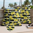 thumbnail image 3 of Yellow Lemons Outdoor Pillow Covers 16x16 Set of 2,Waterproof Patio Throw Pillowcase Protectors,Summer Citrus Fruits Leaves Black Stripes Decorative Pillow Shams Cushion Covers for Seat Bed Couch, 3 of 8