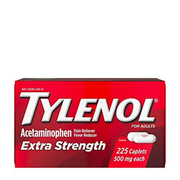 Tylenol Extra Strength Acetaminophen Caplets, 500 mg, 225 ct, 4 Pack