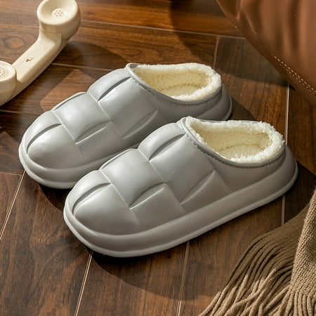 

Slippers Couple Men s Half Heeled Cotton Slippers Autumn And Winter Home Indoor And Outdoor Wear Plush Warm Detachable Support Shoes