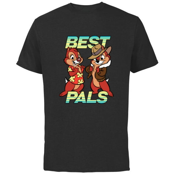 Disney Chip 'n Dale Best Pals - Short Sleeve Cotton T-Shirt for Adults -Customized-Black