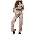 thumbnail image 1 of Fgnfyis Womens Tracksuits Set Womens Cargo Pant Two Piece Outfit Drawstring Full Zip Cropped Work Jacket and Drawstring Long Pant Sets Casual Pocket Solid Color Sweatsuit Trousers Sets Khaki M, 1 of 6