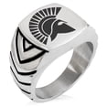 thumbnail image 1 of Stainless Steel Ares Greek God of War Chevron Pattern Biker Style Polished Ring, 1 of 1