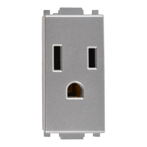 Contacto Sencillo Alpha Estév 127/250V 15A Plástico Plata 2.