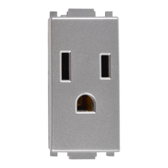 Contacto Sencillo Alpha Estév 127/250V 15A Plástico Plata 2.