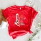 thumbnail image 2 of Gibobby Playera De Algodón Niños pequeños, niñas, niños, año chino de conejo, letras de año nuevo chino, estampados, camiseta （Rojo， 12-18 Meses), 2 of 3