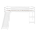 thumbnail image 3 of Bellemave Twin Loft Bed with Slide, Wood Low Loft Bed with Climbing Ladder & Storage Space, Twin Size Beds for Teen, No Box Spring Needed (White), 3 of 7