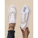thumbnail image 2 of Ladies' Lace-up Casual Sports Sneakers, White Lightweight Street Fashionable And Simple Skateboard Shoes For Women, 2 of 4