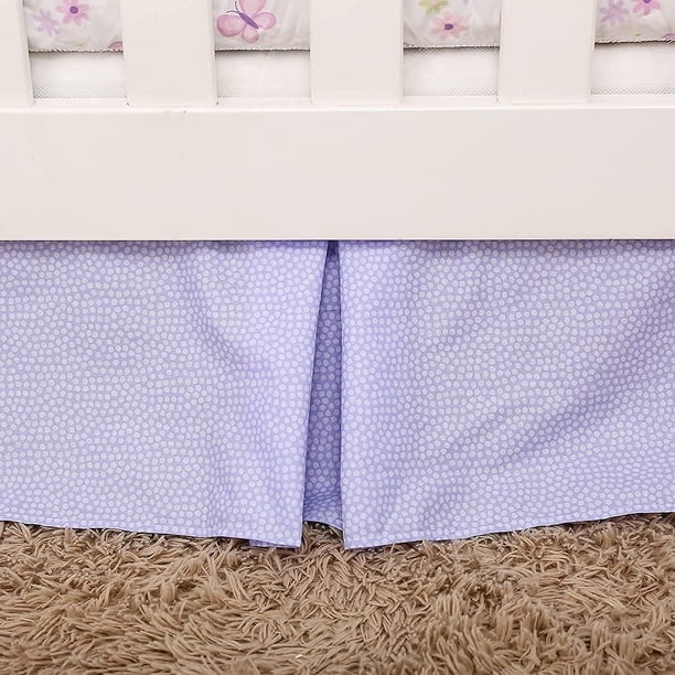 Sweet Baba 4 Piece Cotton Butterfly Crib Bedding Set,Pink Crib Set for Baby Girls,Microfiber Printed Nursery Set Including Comforter/Skirt/2 Crib Sheets
