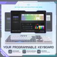 thumbnail image 3 of Teclado mecánico inalámbrico Modo triple 2.4G/USB-C/Bluetooth Teclado para juegos 104 teclas Programable Personalizar Interruptor rojo retroiluminado RGB Teclas PBT bicolor Teclado con cable recargabl, 3 of 8