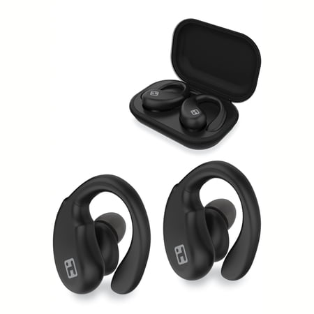 UPC: 0805112064793 | XT-33 Bluetooth TWS Zip-Case Earbuds with Sporty Secure Fit and Ergonomic Design (BE-204)
