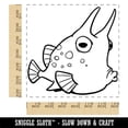thumbnail image 2 of Cartoon Longhorn Cowfish Square Rubber Stamp Stamping Scrapbooking Crafting - Medium 1.75in, 2 of 7