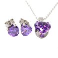 thumbnail image 1 of Kit De Cadena Dije Y Aretes en Forma de Corazon Morado Genérico Kitgotadeagualila, 1 of 5